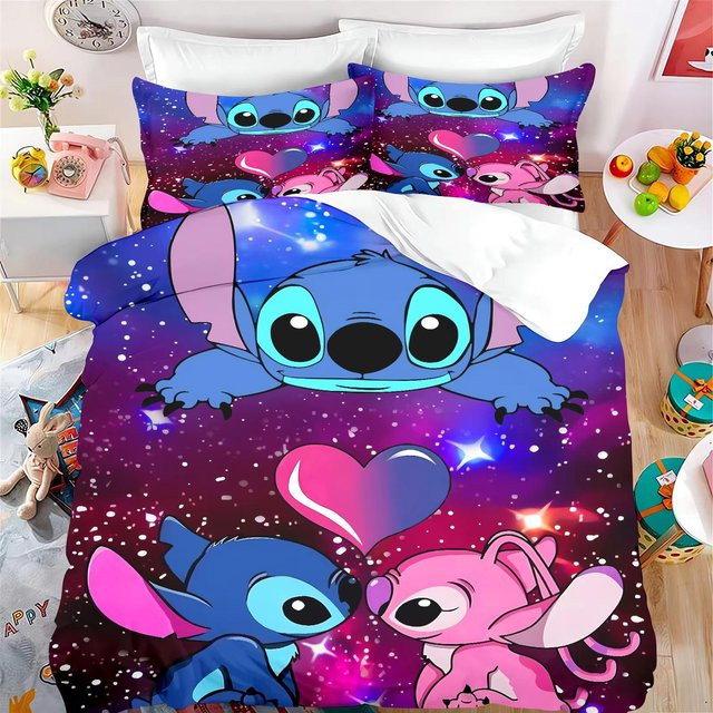 Paslu Kinder Bettwäsche-Set mit Cartoon Anime Print, 3-teilig, Mehrfarbig, B/H: 150 x 200 cm - Bild 1