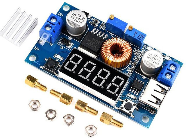 Si Tai&SH XL4015 DC-DC Step Down Buck Konverter mit USB-A, Voltmeter und Amperemeter, Blau - Bild 1