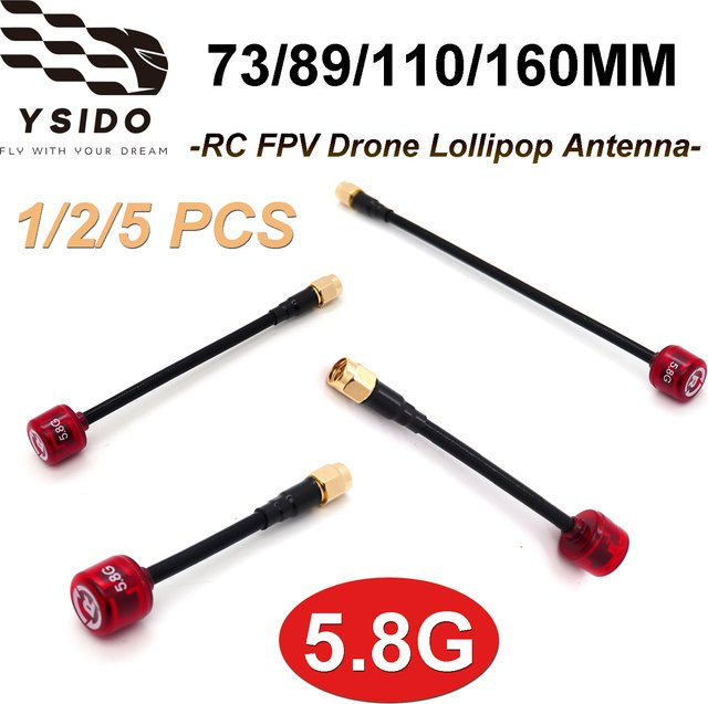 YSIDO FPV-Lollipop-Antenne, SMA-Stecker, Metall, 1/2/5 Stück Set - Bild 1