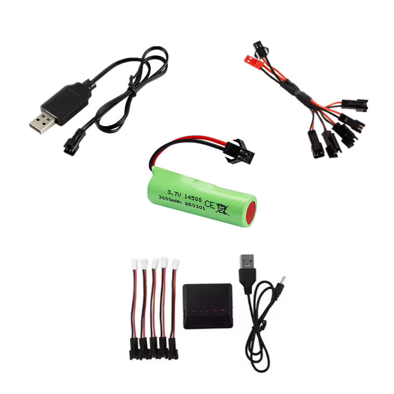 PYLRC RC-Fahrzeug-Akku, 3,7V 3000mAh 14500 Li-Ionen-Akku, mit SM-Ladegerät - Bild 5