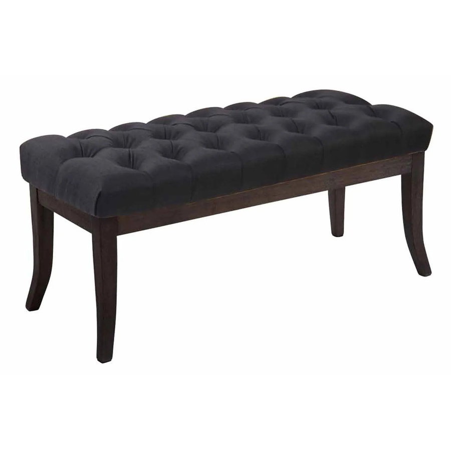 DELUKE Sitzbank CANNES Polsterbank im Chesterfield-Design, Farbe Schwarz, B/T/H: 100 x 38 x 46 cm - Bild 2