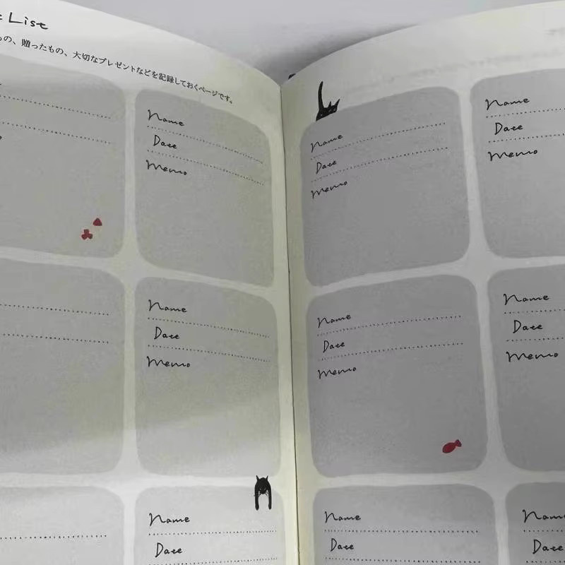 Japanischer Wochenplaner 2026 mit Kätzchen- und Welpen-Design, ästhetisches B6-Notizbuch für Journaling und Schule - Bild 4