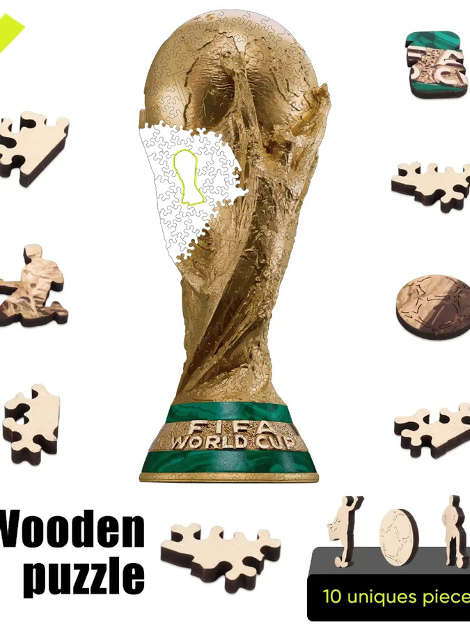 FIFA 2026 USA Mexiko Kanada Weltmeisterschafts-Pokal, Holzpuzzle, 3D-Puzzle - Bild 6
