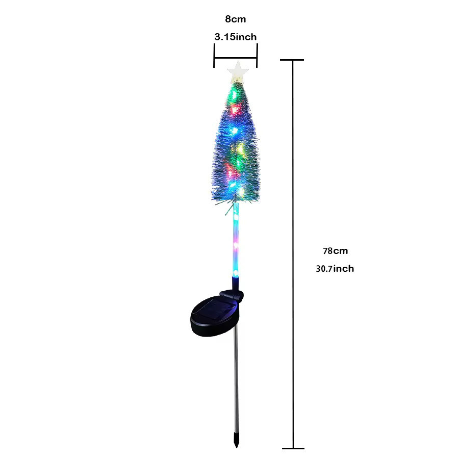 Solar LED Weihnachtsbaum Stern Gartenleuchte mit RGB Mehrfarben für Außenbereich und Garten - Bild 2