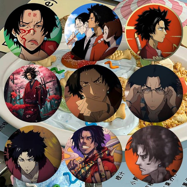 Brosche Anime Samurai Champloo, Weißblech, Unisex - Bild 1