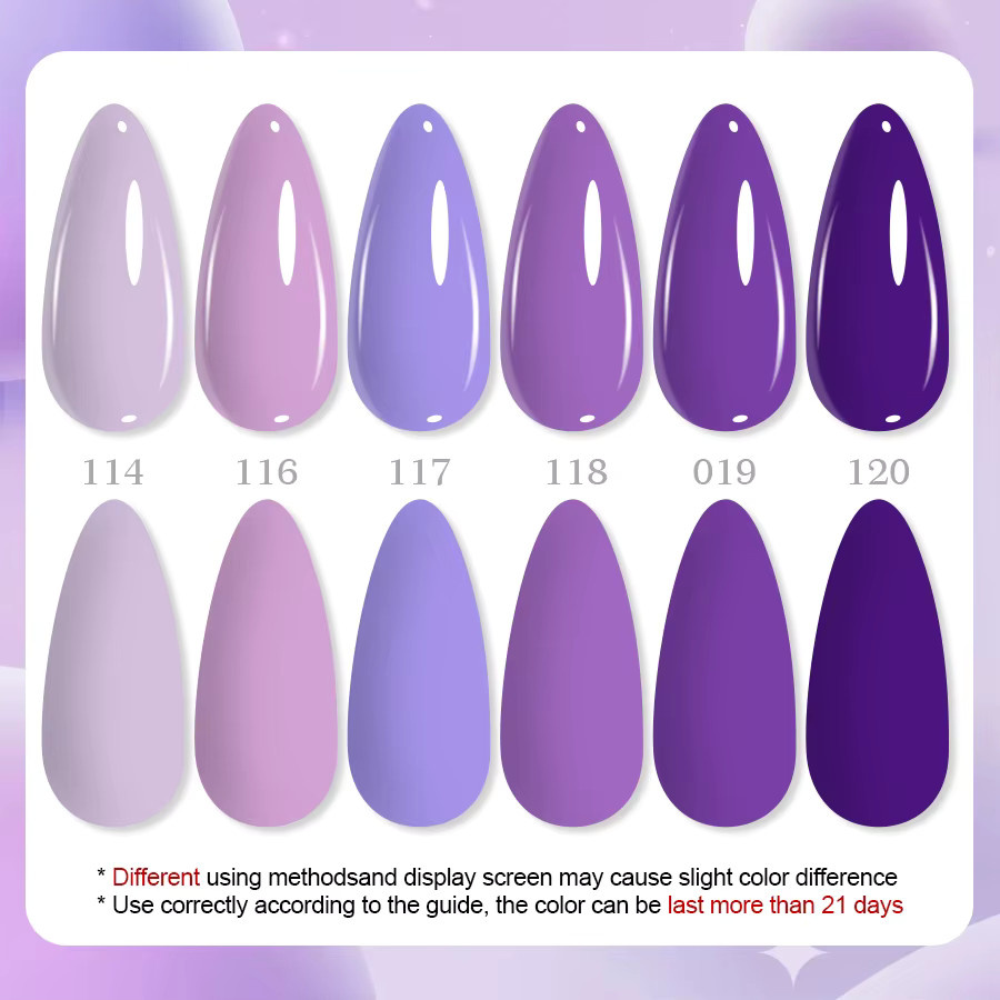 QAZIXU Nagellack Gel, lila, glänzend - Bild 3