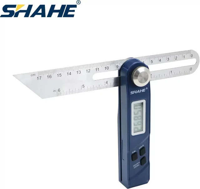 SHAHE Edelstahl T-Bevel Schiebewinkellineal als verstellbarer Winkelmesser und Multi-Winkel-Messwertzeug in Blau - Bild 1