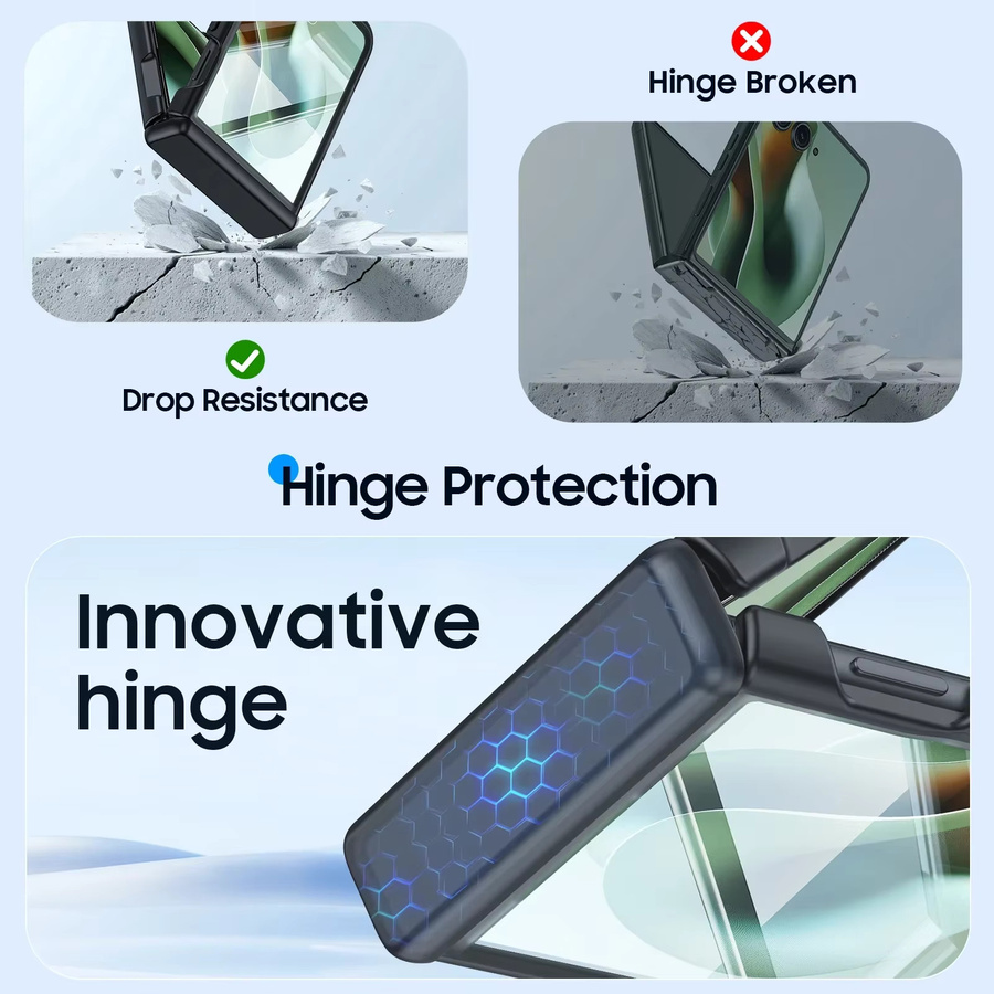 Motorola Razr Handyhülle mit Displayschutz und Magnetfunktion, Stoßfeste Matte Case in Schwarz - Bild 3