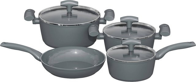 Michelino Topfset aus Aluminium in Grau, 7-teilig mit Antihaftbeschichtung - Bild 1