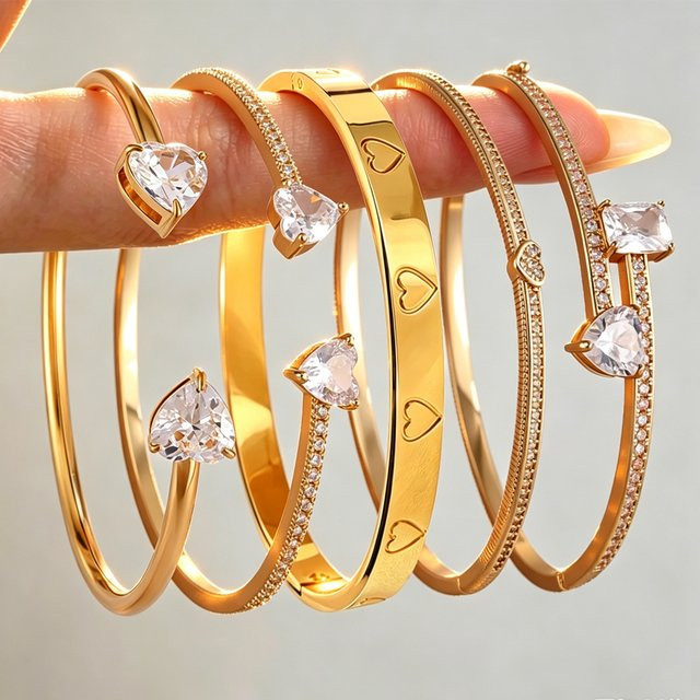 ZAKOL Armbänder, Zirkonia, Edelstahl, Gold, Damen - Bild 1
