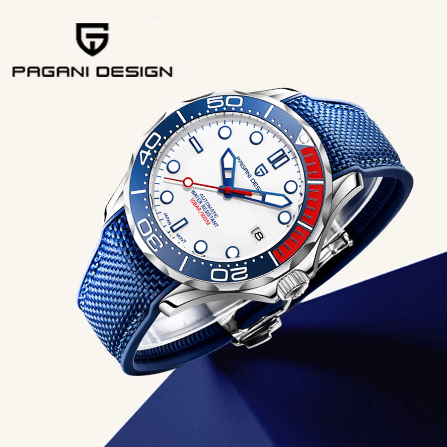 Pagani Design Armbanduhr Automatik, Edelstahl, Weiß, Saphirglas, Herren - Bild 2