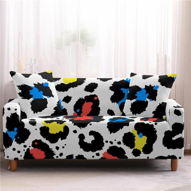 Elastischer Sofabezug mit Leopardenmuster von A Family Of Home Textiles in Multicolor, waschbarer Schonbezug für 1-Sitzer, Breite: 90-140 cm - Bild 1
