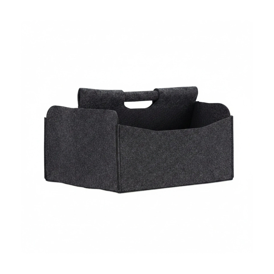 Relaxdays Zeitungskorb aus Filz in Anthrazit, faltbar, B/T/H: 22 x 32 x 29 cm - Bild 2