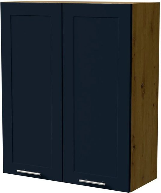 Feldmann-Wohnen Hängeschrank Oslo W4 Küchenschrank in Eiche Artisan und Indigo Matt, B/T/H: 80 x 32,5 x 96 cm - Bild 1