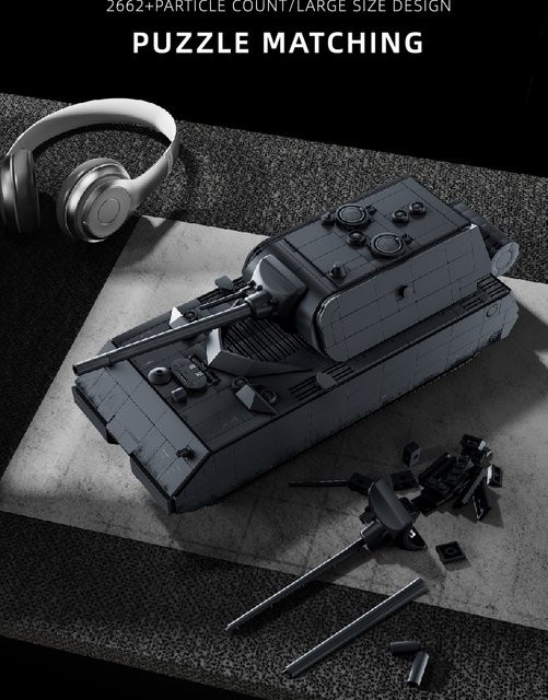 DIY MOC Gepanzertes Fahrzeug Militär-Maus Schwerer Panzer, Bausteine - Bild 1