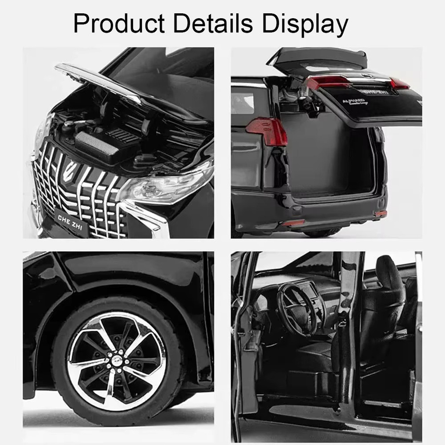 MAKEDA Alphard Vellfire MPV Spielzeugautomodelle, 1:32, Metall, mit Sound und Licht - Bild 3