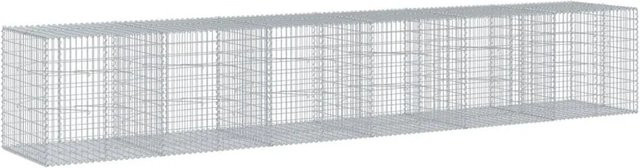 vidaXL Gabione mit Deckel aus verzinktem Eisen in Silber, B/T/H: 600 x 100 x 100 cm - Bild 1