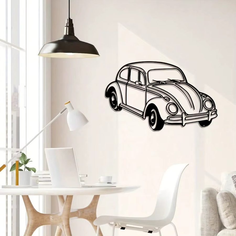 CIFBUY Metall Wanddekoration im Industriestil mit Auto Line Art in Schwarz - Bild 2