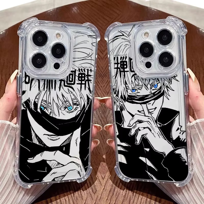 Stoßfeste und transparente Handyhülle im Jujutsu Kaisen Satoru Gojo Design für iPhone 11 bis iPhone 17 Pro Max und weitere Modelle - Bild 2