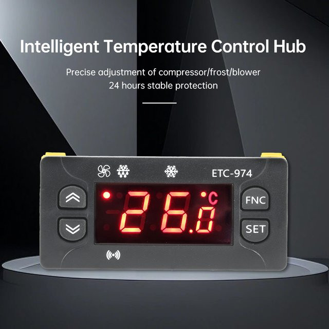 Gaqqee ETC-974 Intelligenter Digitalanzeige-Temperaturregler für Kompressor, Frost und Lüfter, DC12V/24V & AC110V/220V - Bild 1