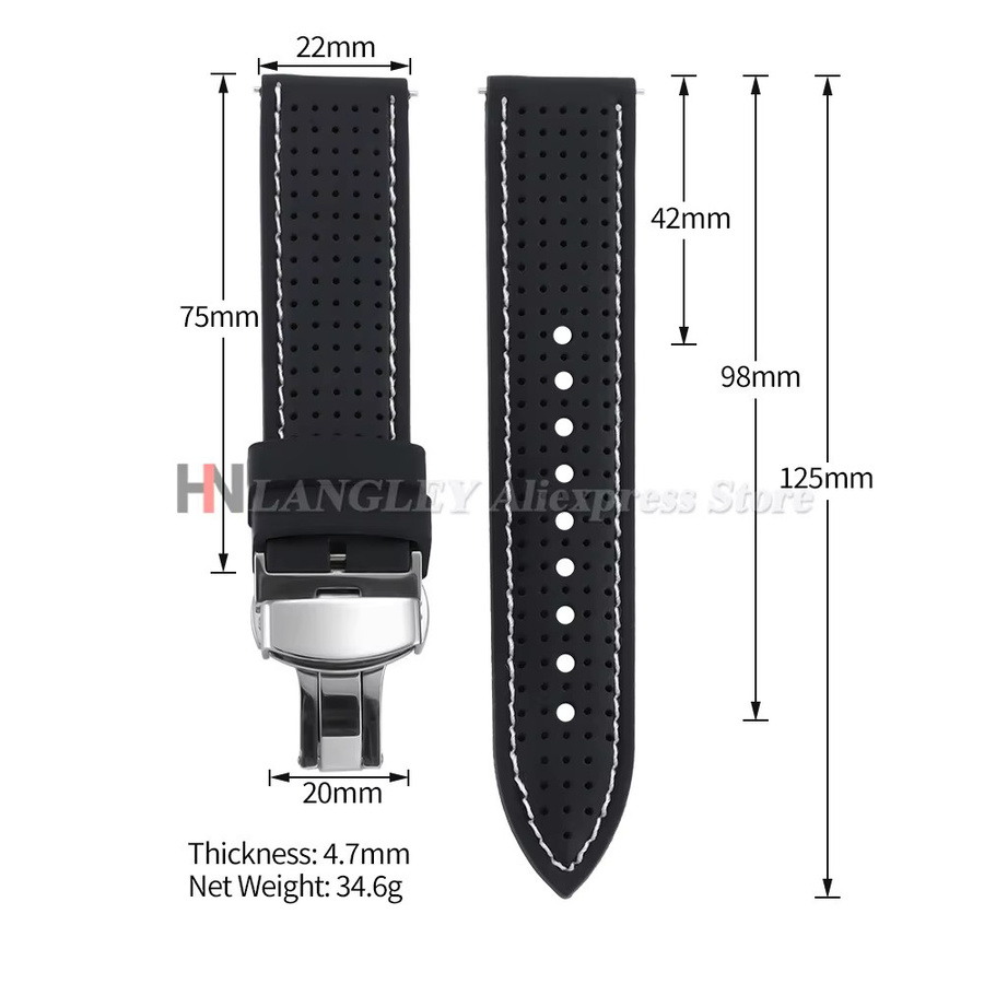 langley Uhrenarmband Silikon, Silber, Unisex - Bild 3