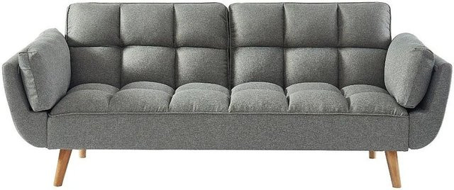 Vente-unique Schlafsofa Loeline in Grau mit Stoffbezug und Armlehnen, Breite: 215 cm - Bild 1