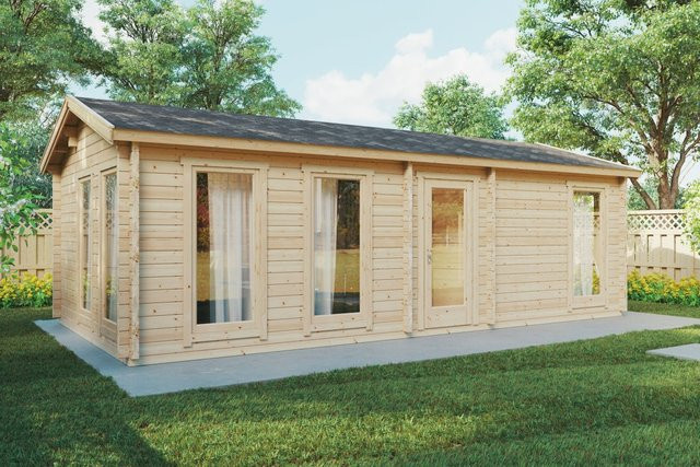 Blockhaus Holiday M mit Schlafzimmer 8x4m als Blockbohlenhaus für deinen Garten oder als Ferienhaus - Bild 1