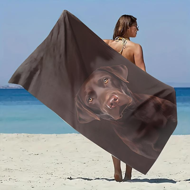 Strandtuch mit Labrador-Hundemuster von Creative Man, Breite: 40 cm, Höhe: 60 cm - Bild 2