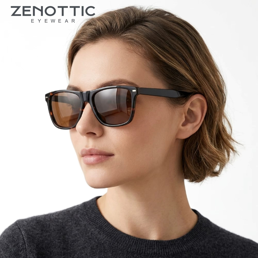 ZENOTTIC Sonnenbrille, quadratisch, Acetat, Vollrand, Unisex, polarisiert - Bild 2