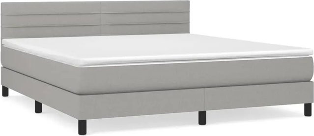 vidaXL Boxspringbett mit Matratze Hybrid-Design in Hellgrau, B/T/H: 160 x 200 x 203 cm - Bild 1