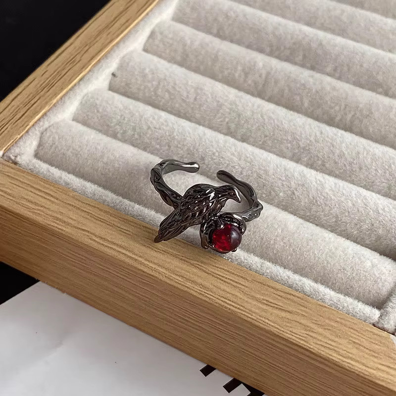 imixlot Ringe, Schwarz, Kristall, Unisex, Verstellbare Öffnung - Bild 3