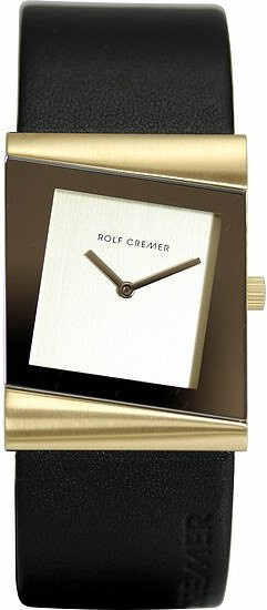 Rolf Cremer Damenuhr, Quarz, Edelstahl, Leder, Gold, Weiß, Rechteckig - Bild 1
