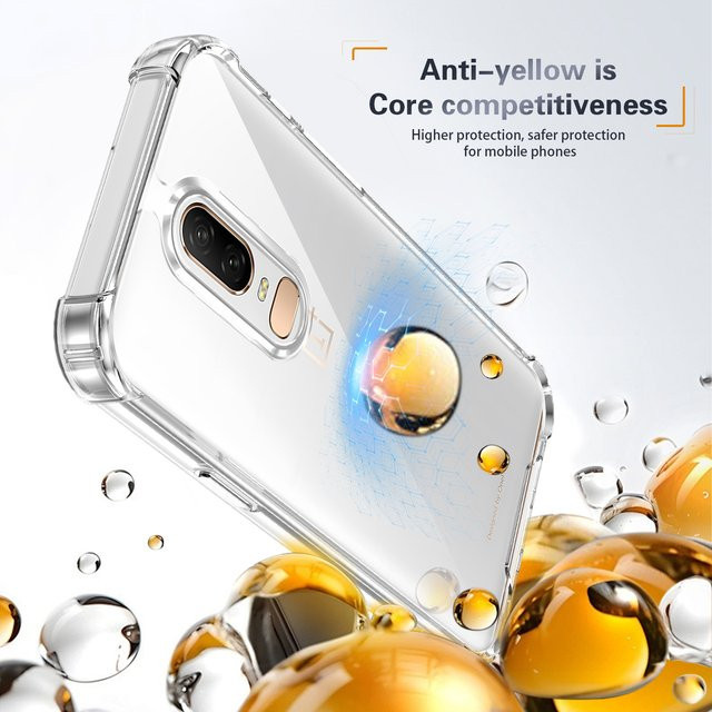 OnePlus 6 Stoßfeste Silikon-Handyhülle mit Luftpolster-Schutz, transparent matt, Rückseite-Abdeckung für Modelle A6000 und A6003 - Bild 1