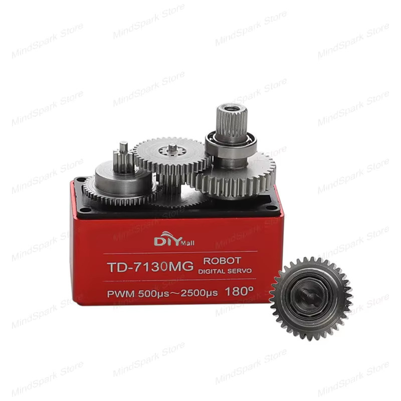 wishiot Zweiachsiger Metall-Digitalservo, Kohlebürstenmotor, für DIY Roboter Flugzeug Auto Modell Modifikation Spielzeug - Bild 2