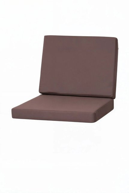 Setgarden Flat 2er Set Sitzkissen für Polyrattan Sessel in Braun mit abnehmbarem Bezug, Sitzkissen B: 50 cm, T: 52 cm, H: 7 cm und Rückenlehne B: 50 cm, H: 56 cm - Bild 1