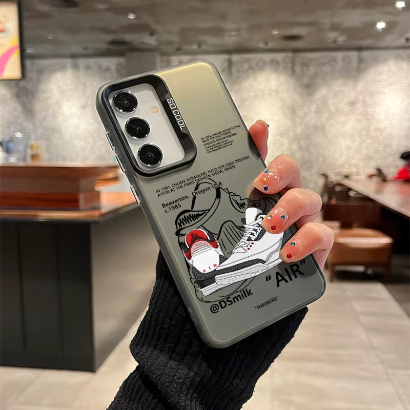 Sneakers Handyhülle für Samsung Galaxy S26 S25 S24 Ultra Plus A57 A56 A37 A36 A17 A16 A07 A06 M56 in Weiß mit Laser PC+TPU Schutzhülle - Bild 2