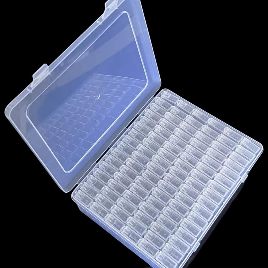 Transparente Perlen-Aufbewahrungsbox aus Kunststoff mit 96 oder 120 Fächern für Perlarbeiten, Malen und Sticken - Bild 2