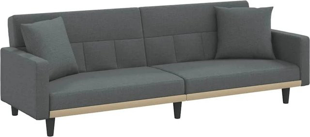 vidaXL Schlafsofa Dunkelgrau mit Kissen aus Stoff und Schaumstoff, B/T/H: 220 x 89 x 70 cm - Bild 1