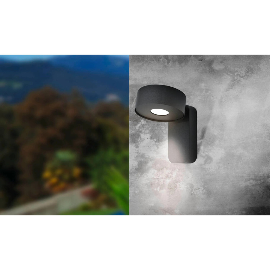 Eglo Palosco LED-Außenwandleuchte in Schwarz mit transparentem Design, modern und rund, IP44, 6 W - Bild 2