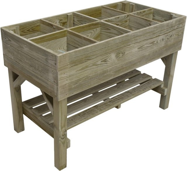 Robuster Pflanztisch aus Kiefernholz in Braun, B/T/H: 100 x 50 x 80 cm - Bild 1