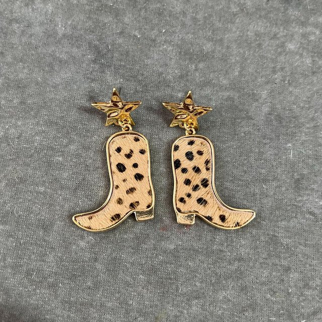 Ohrringe Stern, Messing, Gold, Zirkonia, Damen - Bild 1