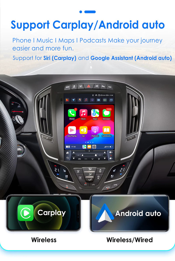 Hizpo Android 13 Autoradio mit 9,7 Zoll vertikalem Tesla-Stil Bildschirm für Opel Insignia und Buick Regal 2014-2018, Carplay, GPS, 4G, Bluetooth, Schwarz - Bild 3