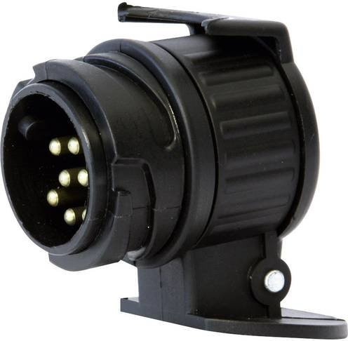 DINO Anhänger Adapter 13-polige Steckdose auf 7-poligen Stecker in Schwarz aus ABS Kunststoff - Bild 1