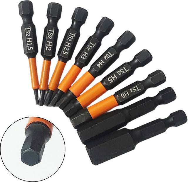 Vibratite 9-teiliges Sechskant Schraubendreher Bit Set in Schwarz mit Schnellwechsel-Funktion und Magnet für Schlagtreiber und Bohrer, Größen: h 1,5, h 2,0, h 2,5, h 3, h 4, h 5, h 6, h 8, h 10 - Bild 1