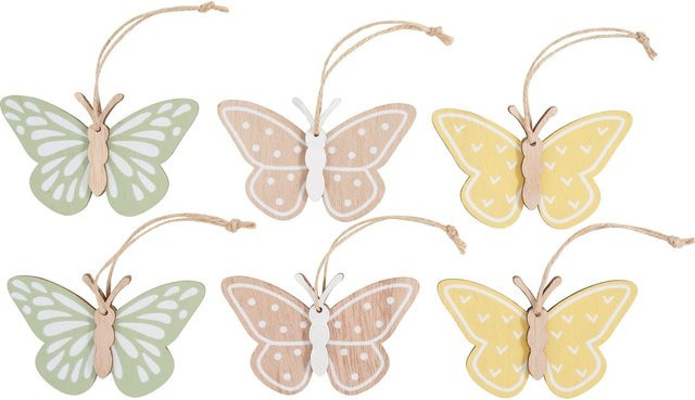 VBS Schmetterling Anhänger Liva in Grün mit natürlicher Holzoptik - Bild 1