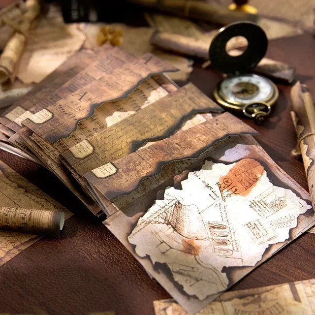 36 Stück Vintage Bastelpapier im Handtaschen-Design, dekoratives Konstruktionspapier in Braun für kreative Fotoalben und Scrapbooking - Bild 1