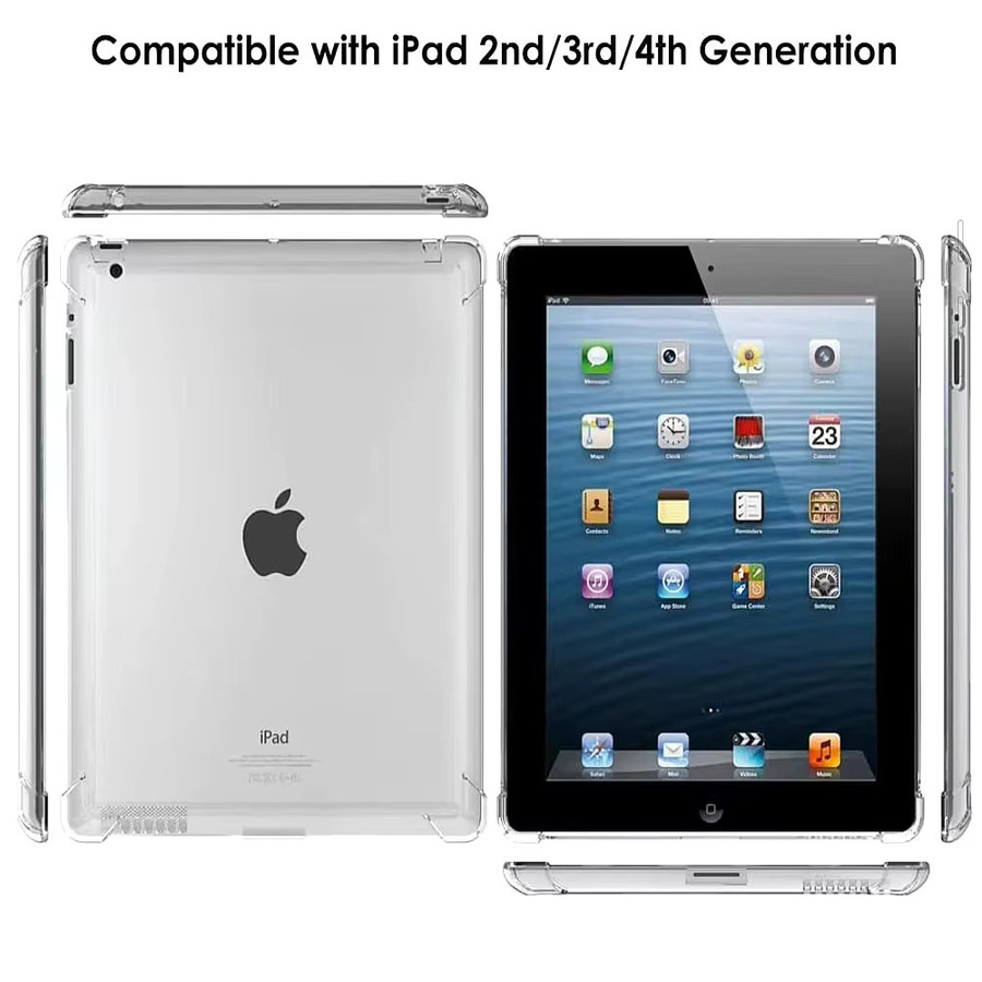 Transparente TPU-Silikon Schutzhülle für Apple iPad 2, 3 und 4 (9,7 Zoll) mit stoßfesten Airbags - Bild 2