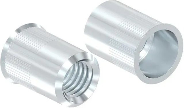 FeNau Blind-Einnietmutter aus Stahl M8 mit Bohrungsdurchmesser 11 mm, Senkkopf, verzinkt, Silber - Bild 1