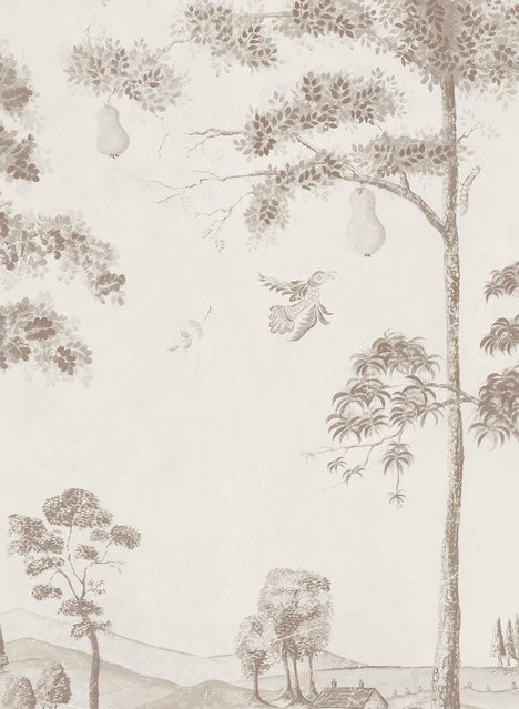 Andrew Martin Mural Mythical Land Tapete in Clay mit nordamerikanischem Folk-Art-Motiv aus Vlies - Bild 1