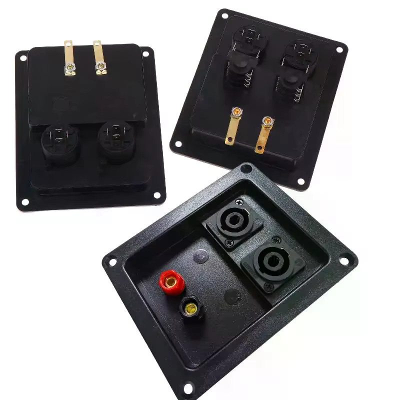 Audio Lautsprecher Junction Box mit 4 oder 6 Löchern und XLR Buchse sowie Stecker in Rot und Schwarz - Bild 5